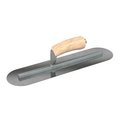 Steel City Trowels By Bon Finish Trowel, Round, Carbon Steel, 18 X 4, Wood, Long Shank 66-196